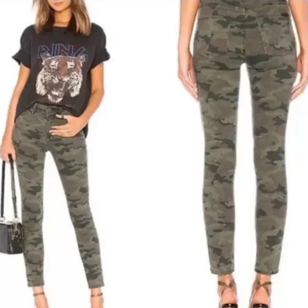 HUDSON Barbara Super Skinny hi rise camo print jeans, 25. CB 2157